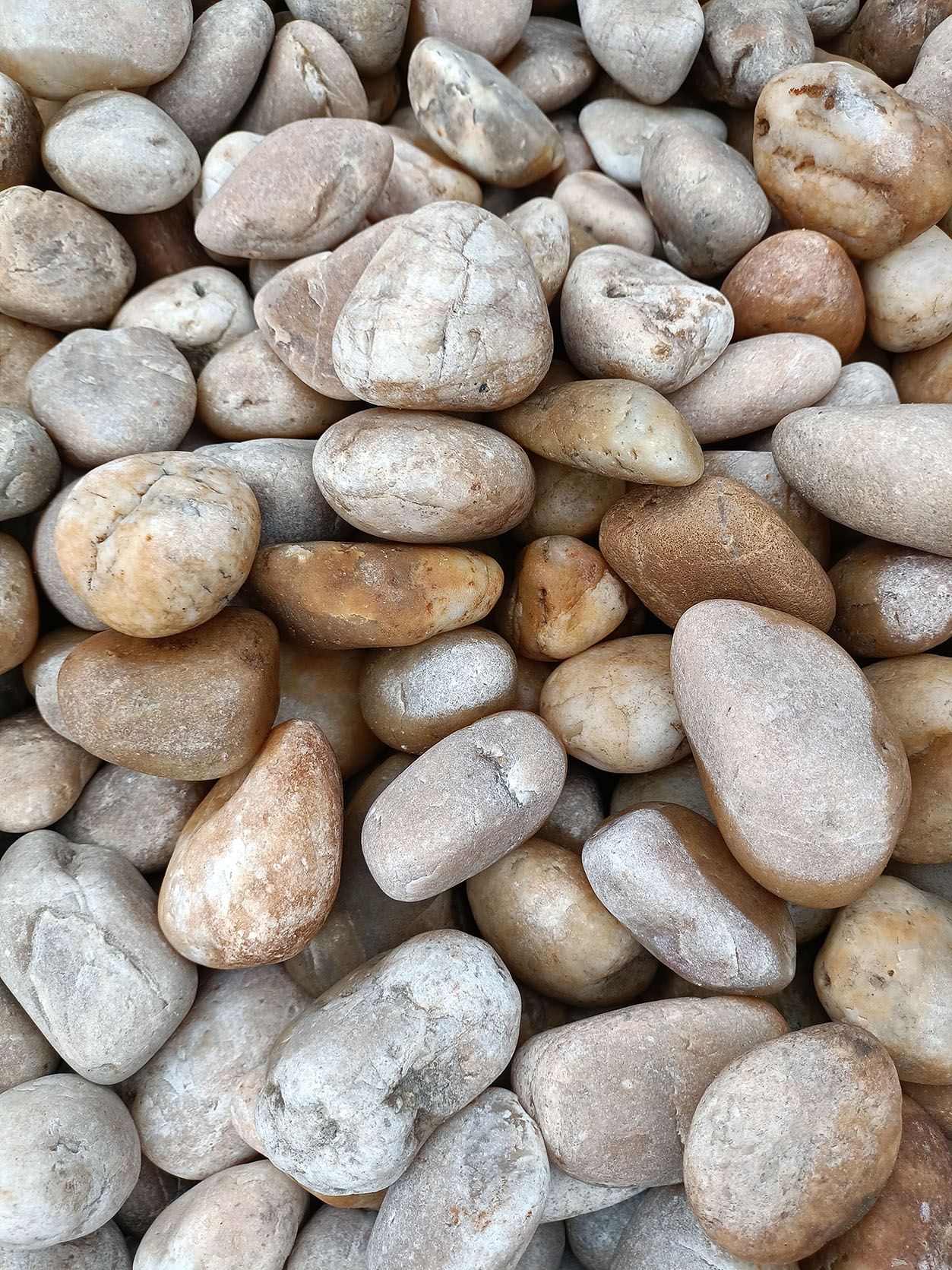 天然黄白鹅卵石